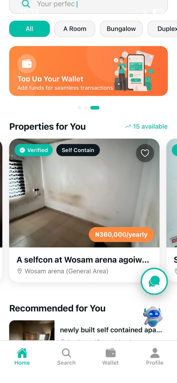 Search and find a home on Padiconnect